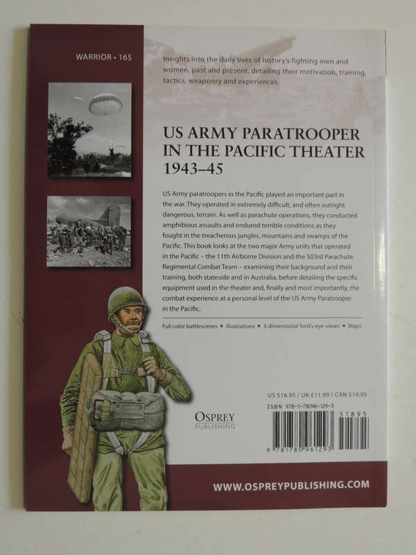 Osprey Warrior Series: US Army Paratrooper In The Pacific Theater 1943-45  Gordon L Rottman