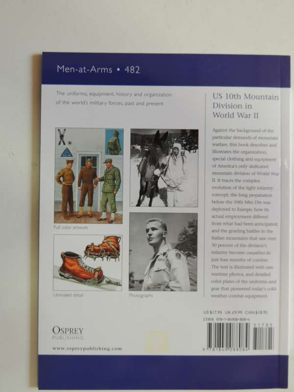 Osprey Men-At-Arms Series: US 10th Mountain Division In World War II Gordon L Rottman