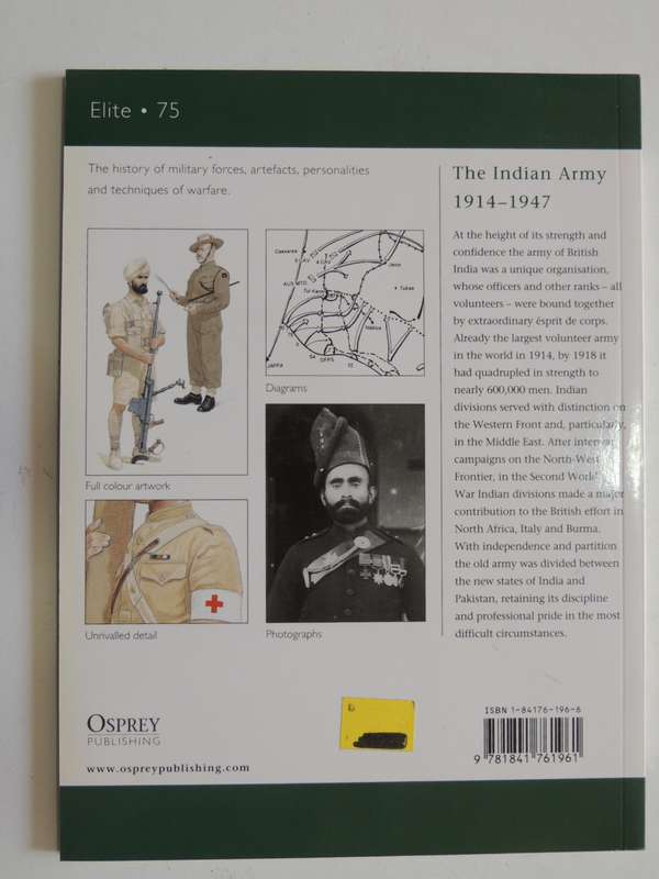 Osprey Elite Series: The Indian Army 1914 - 1947  Ian Sumner
