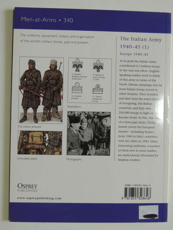 Osprey Men-At-Arms Series: The Italian Army 1940-45 (1) Europe 1943-45 Philip S Jowett