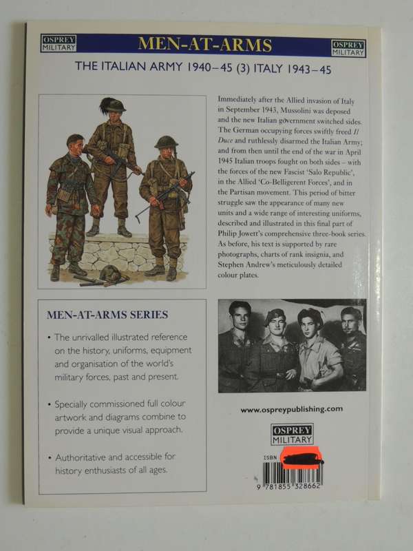 Osprey Men-At-Arms Series: The Italian Army 1940-45 (3) Italy 1943-45 Philip Jowett