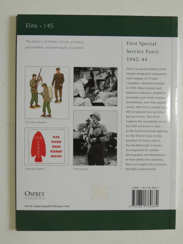 Osprey Elite Series: First Special Service Force 1942-44 Bret Werner