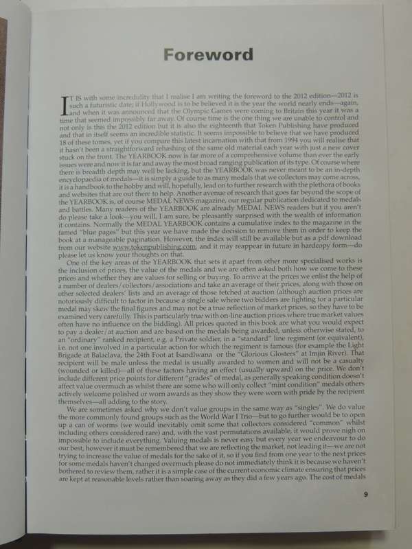 The Medal Yearbook 2012 - ed John W. Mussell, FRGS