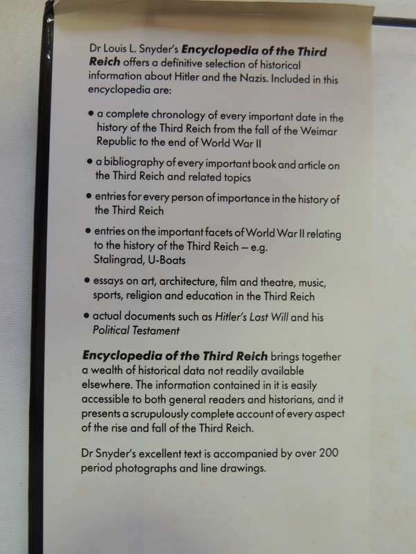 Encyclopedia Of The Third Reich - Dr Louis L. Snyder