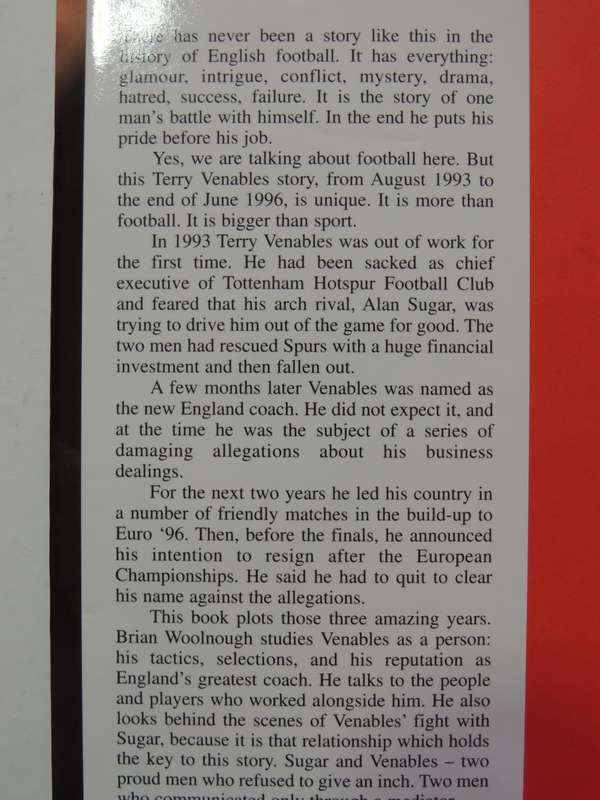 Venables The England Era - Brian Woolnough