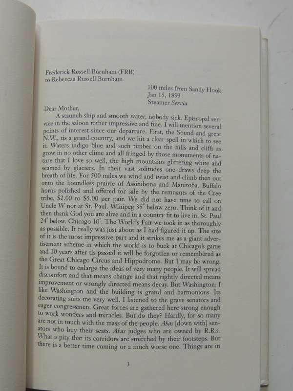 An American Family On The African Frontier,Burnham Family Letters, 1893-96 ed Mary &Richard Bradford