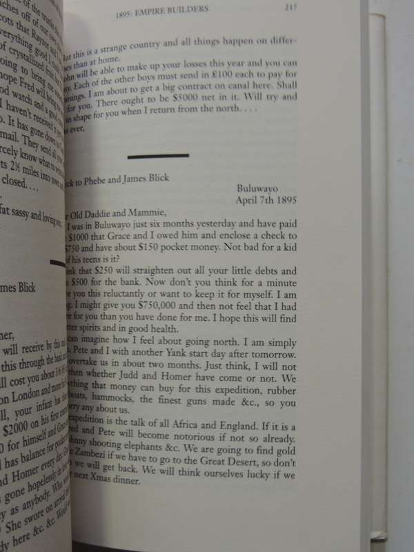 An American Family On The African Frontier,Burnham Family Letters, 1893-96 ed Mary &Richard Bradford