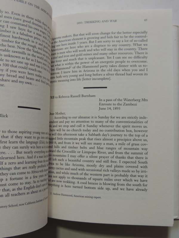 An American Family On The African Frontier,Burnham Family Letters, 1893-96 ed Mary &Richard Bradford