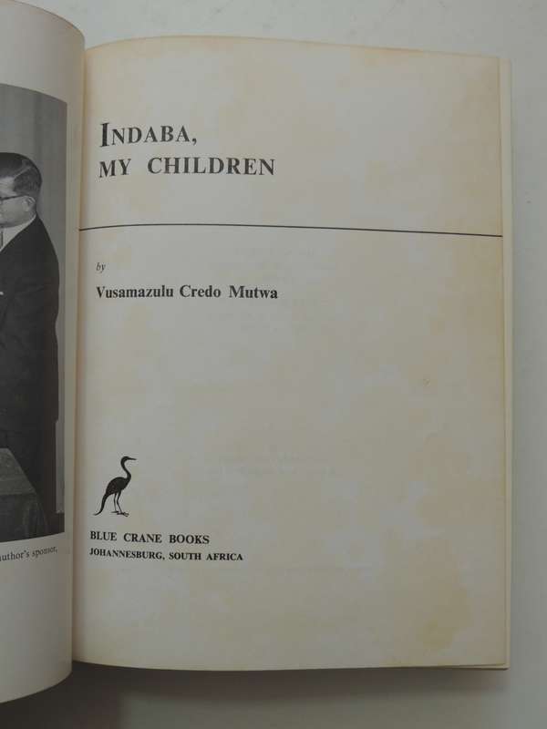 Indaba My Children  - Vusamazulu Credo Mutwa  1st Edition
