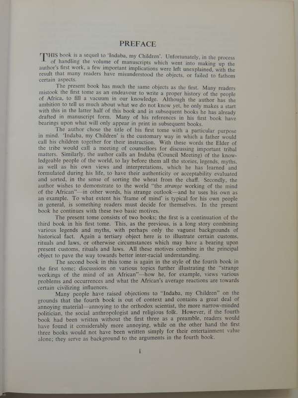 Africa is my Witness - Vusamazulu Credo Mutwa   (Sequal to INDABA, MY CHILDREN) 1966 1st Std Edition