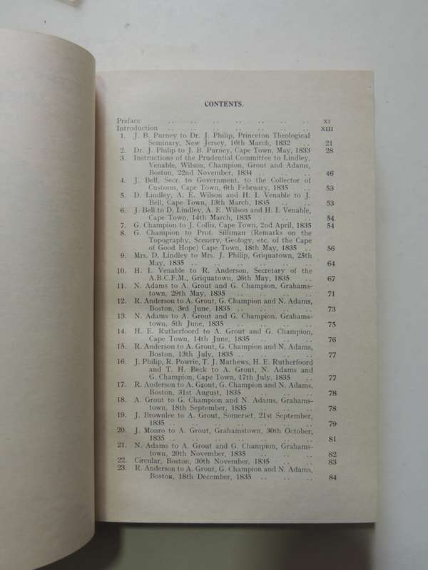 Letters Of The American Missionaries 1835-1838 - Series I No. 31 - D.J. Kotze