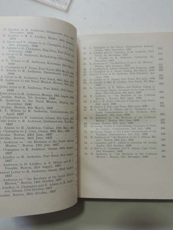 Letters Of The American Missionaries 1835-1838 - Series I No. 31 - D.J. Kotze