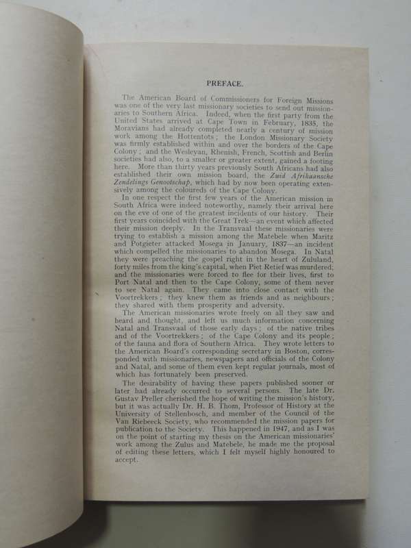 Letters Of The American Missionaries 1835-1838 - Series I No. 31 - D.J. Kotze
