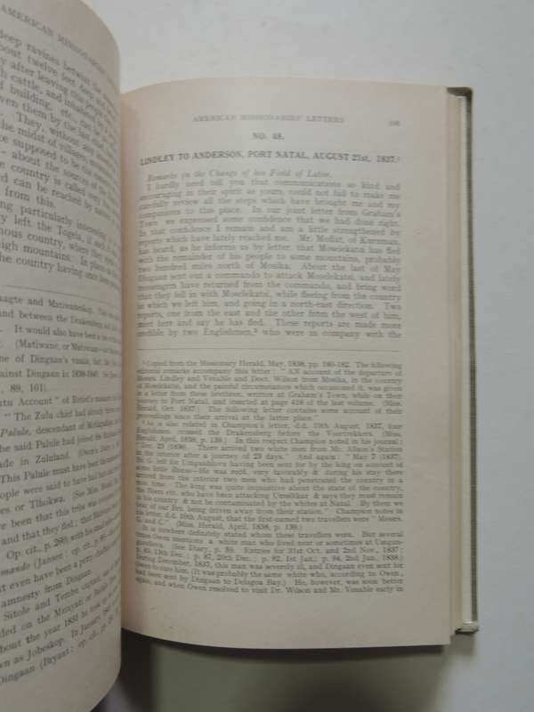 Letters Of The American Missionaries 1835-1838 - Series I No. 31 - D.J. Kotze