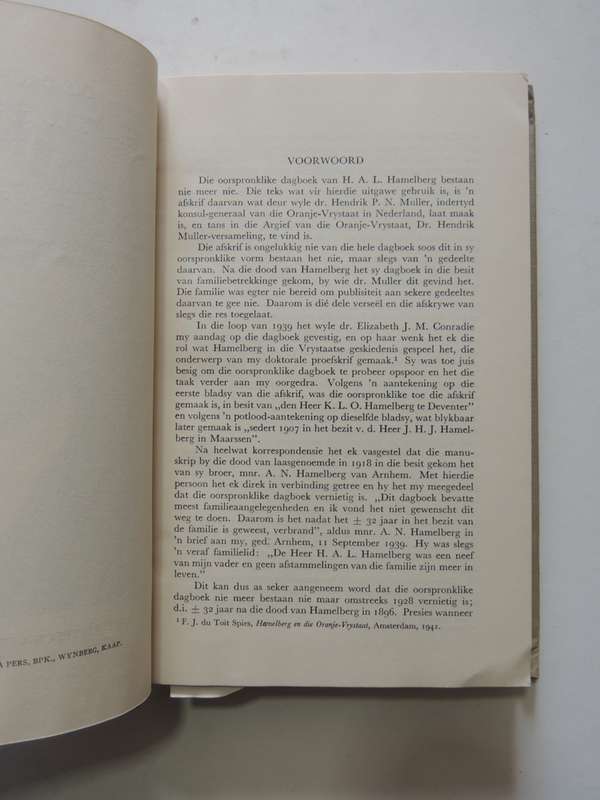 Die Dagboek Van H.A.L. Hamelberg 1855-1871 - Series I No. 33 - Dr. FJ Du T Spies