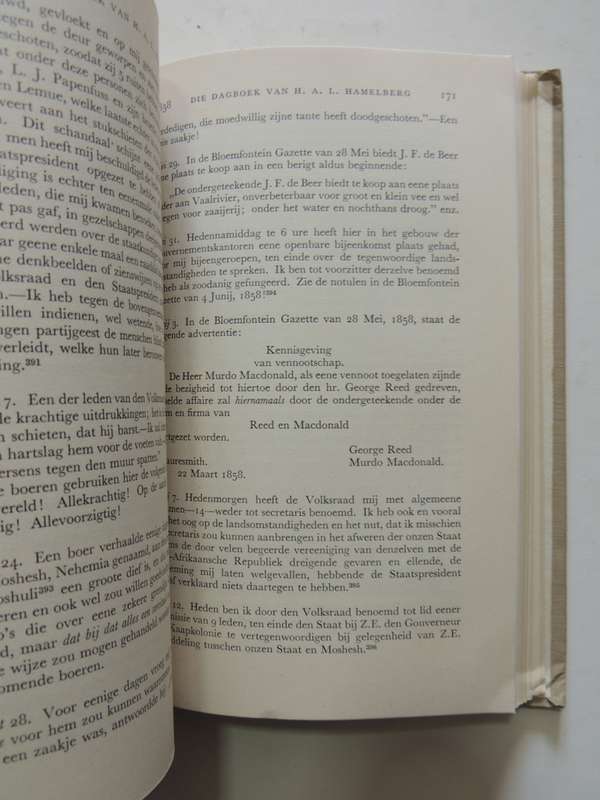 Die Dagboek Van H.A.L. Hamelberg 1855-1871 - Series I No. 33 - Dr. FJ Du T Spies