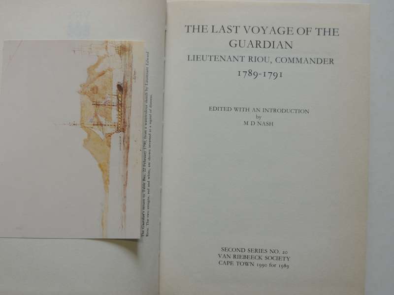 The Last Voyage Of The Guardian Lieutenant Riou,Commander 1789-1791,VRS Series 2 No. 20 - ed MD Nash