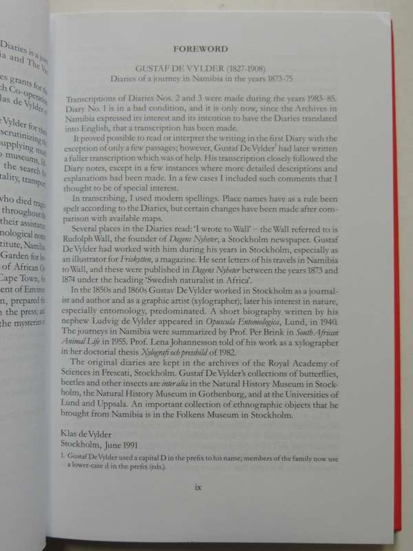 The Journal Of Gustaf De Vylder Naturalist In South-Western Africa 1873-1875 - Ione & Jalmar Rudner