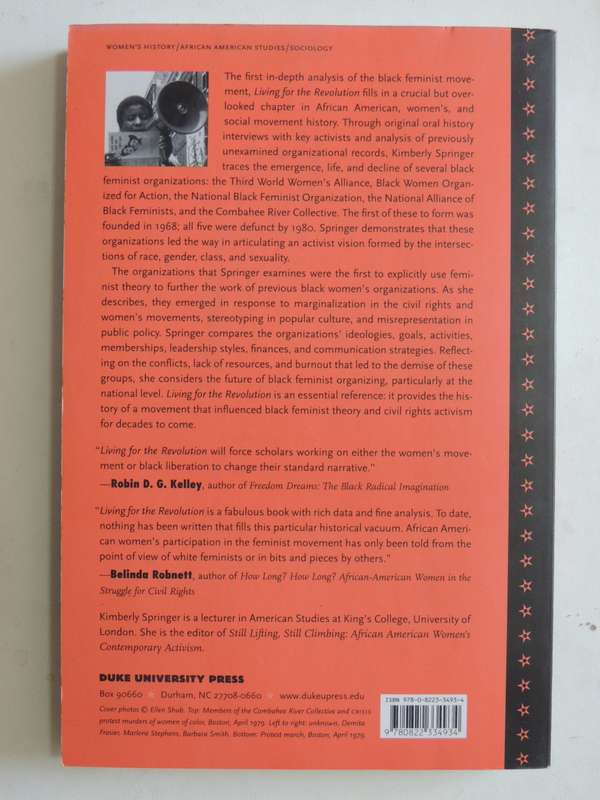 Living For The Revolution - Black Feminist Organisations, 1968-1980 - Kimberly Springer