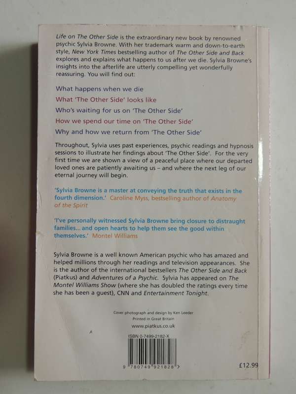 Life on the Other Side - A Psychic`s Tour of the AfterlifeSylvia Browne , Lindsay Harrison
