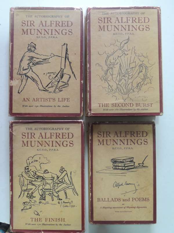 Sir Alfred Munnings 4 Vols, An Artists Life, The Second Burst,The Finish, Ballads & Poems Sir Alfred