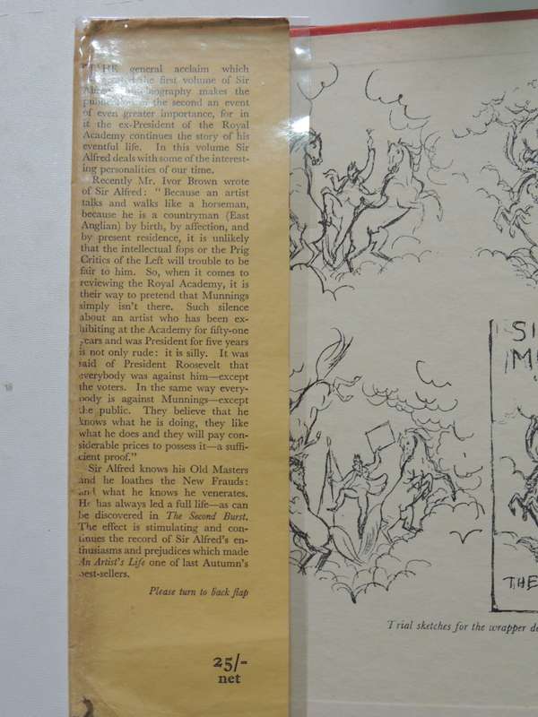 Sir Alfred Munnings 4 Vols, An Artists Life, The Second Burst,The Finish, Ballads & Poems Sir Alfred