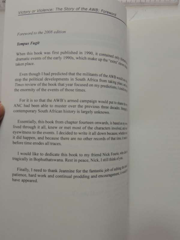 Victory Or Violence - The Story Of The AWB Of South Africa (2nd Revised Edition) - Arthur Kemp