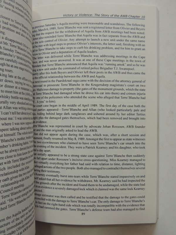 Victory Or Violence - The Story Of The AWB Of South Africa (2nd Revised Edition) - Arthur Kemp