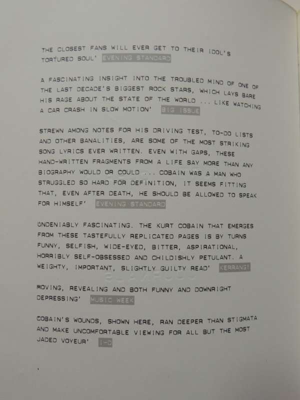 Kurt Cobain Journals - Kurt Cobain