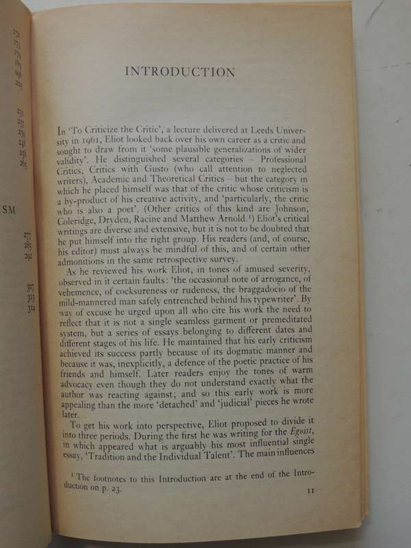 Selected Prose Of T.S. Eliot - ed Frank Kermode