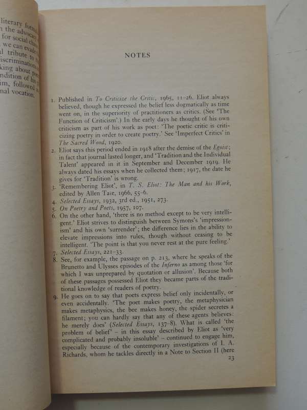 Selected Prose Of T.S. Eliot - ed Frank Kermode