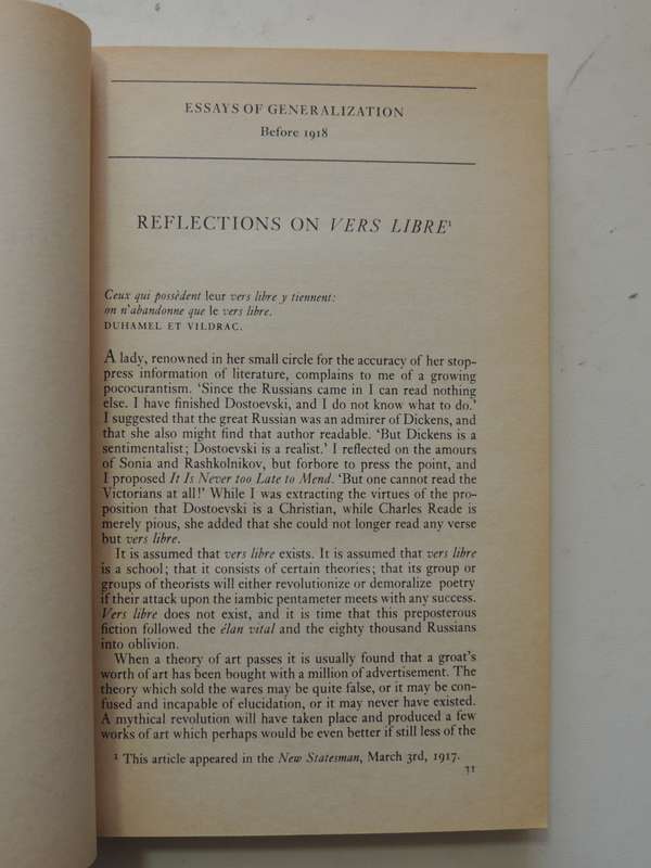 Selected Prose Of T.S. Eliot - ed Frank Kermode