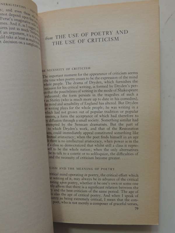 Selected Prose Of T.S. Eliot - ed Frank Kermode
