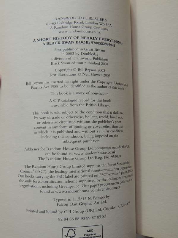 A Short History Of Nearly Everything - Bill Bryson