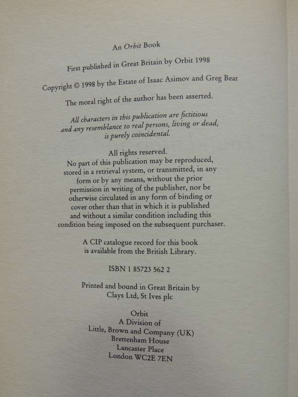 Foundation and Chaos - The Second Foundation Trilogy - Greg Bear   FIRST EDITION  1998
