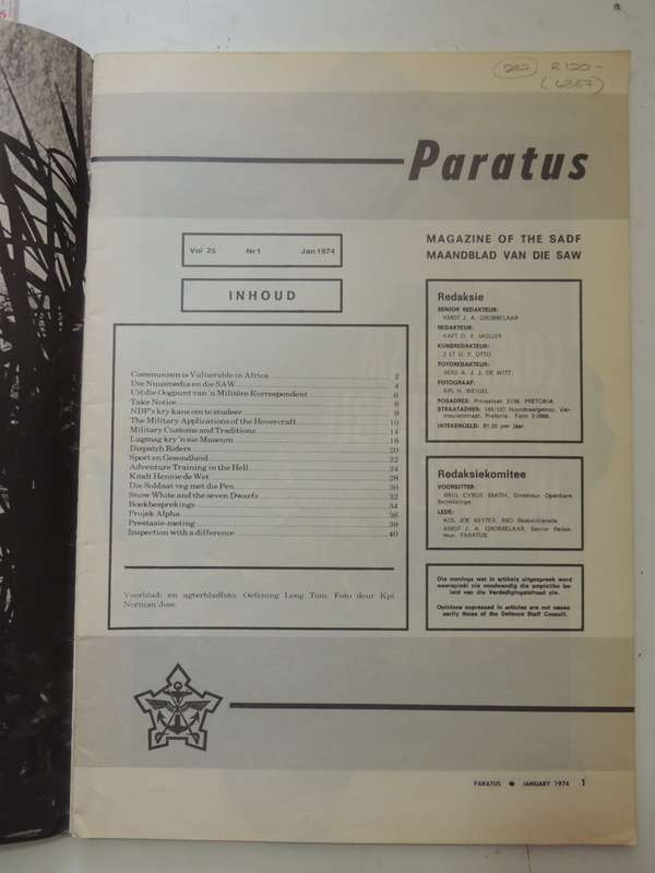 Paratus - Januarie/January 1974 Vol 25 Nr 1