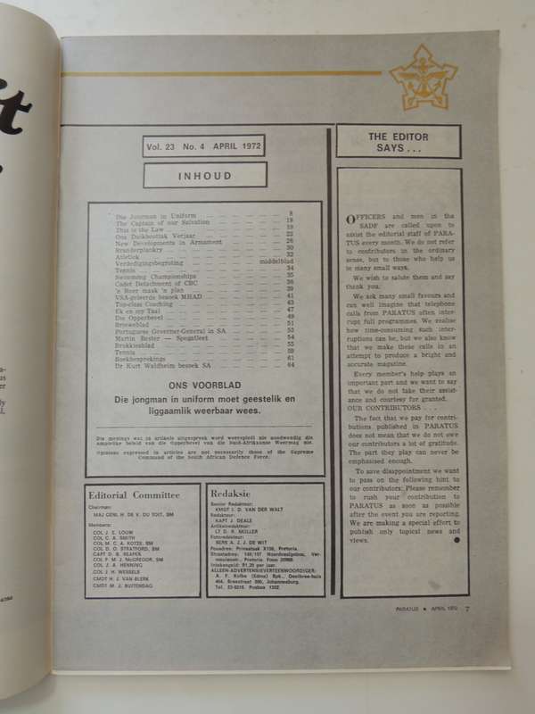 Paratus - April 1972  Vol 23 No 4