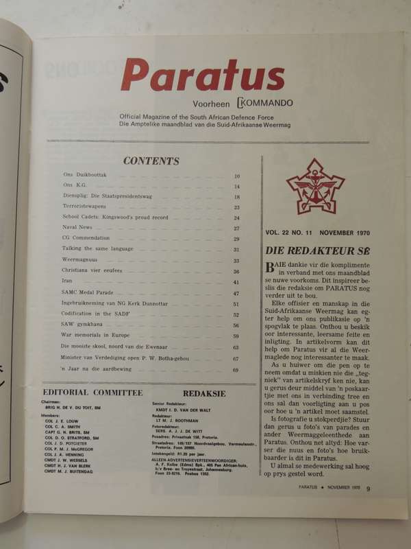 Paratus - November 1970 Vol 22 No 11