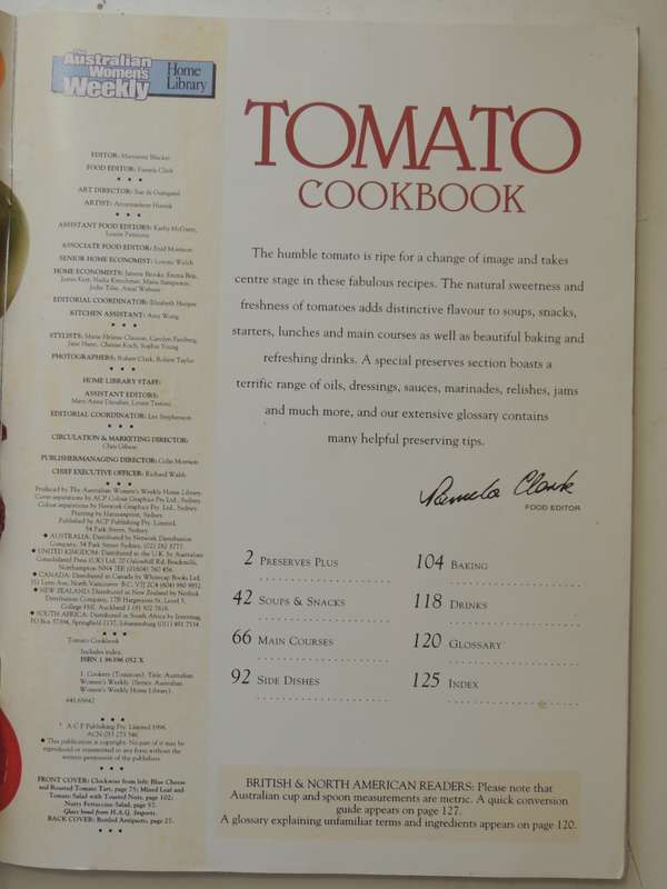 Tomato Cookbook -   Australian Women's Weekly