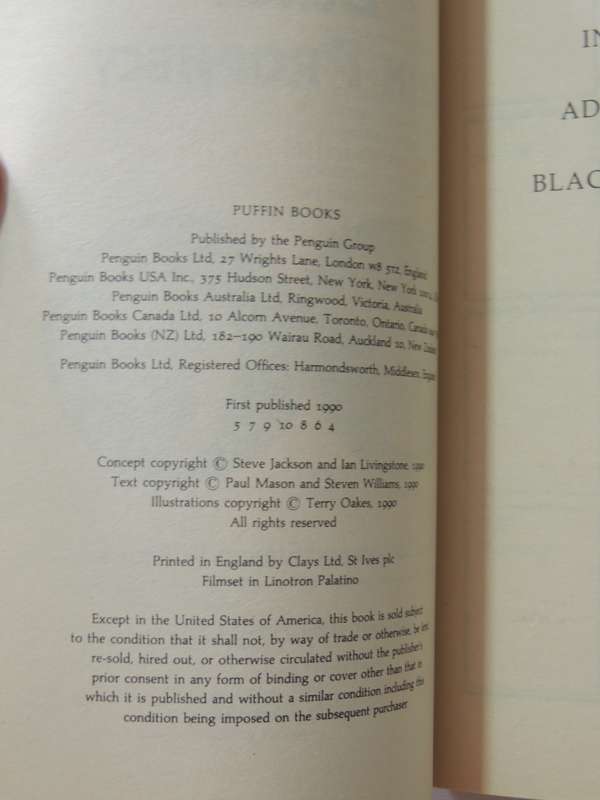 Black Vein Prophecy - Fighting Fantasy Vol 42 - Steve Jackson & Ian Livingstone
