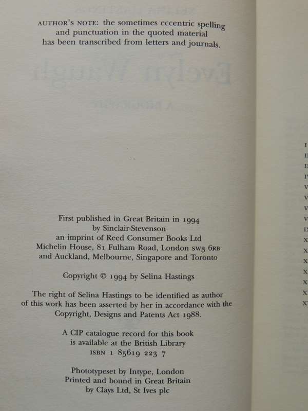 Evelyn Waugh, A Biography - Selina Hastings