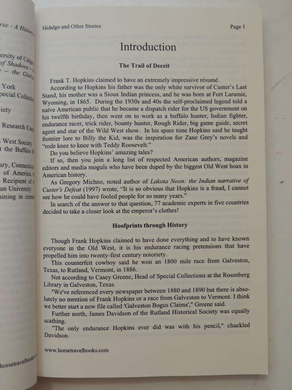Hidalgo & Other Stories, The Complete Works of Frank T Hopkins, & Comprehensive Study- Frank Hopkins