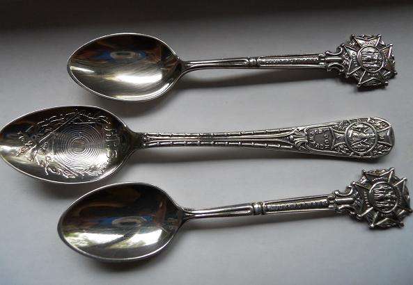 3 x Silver Plated Rifle Association Teaspoons