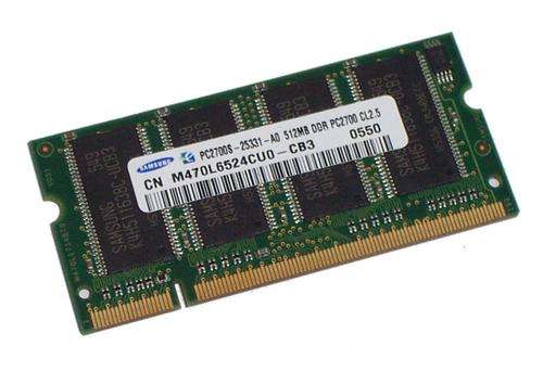 Samsung 512MB PC2700 333MHz CL2.5 SODIMM Laptop RAM Memory