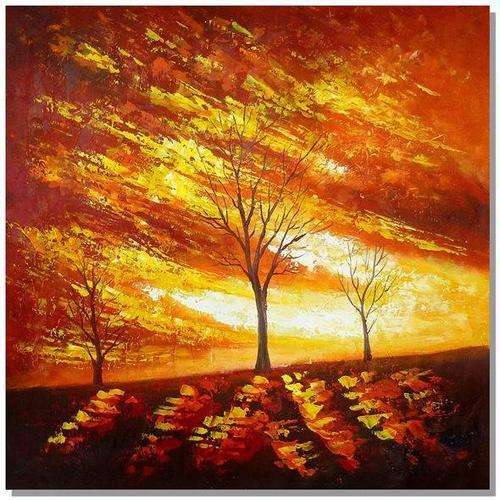 Signed Hand Painted Oil Painting by Wu Lei (51 x 50cm)