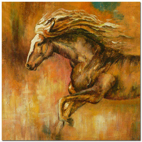 Signed Hand Painted Oil Painting by Wu Lei (57 x 58cm)