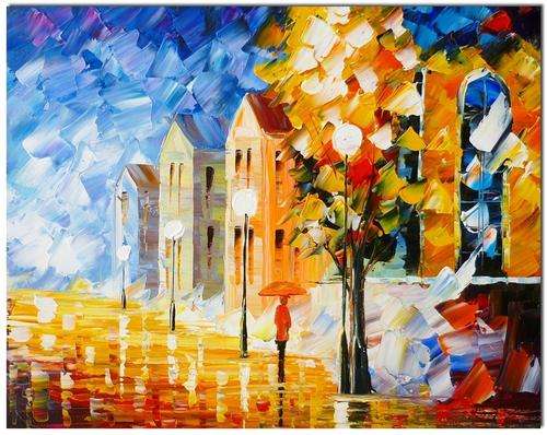 Signed Hand Painted Oil Painting by Wu Lei (47 x 36.5 cm)