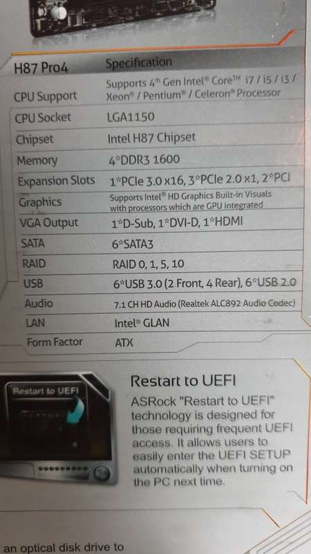 ASRock H87 Pro4 ATX Motherboard