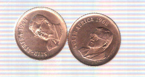 1968 1 CENT  both AFR + ENG !!TO BE GRADED!!!?