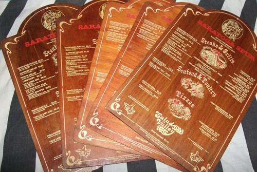 5 Saratogo Spur Menu's -  when softdrinks was still R3.65